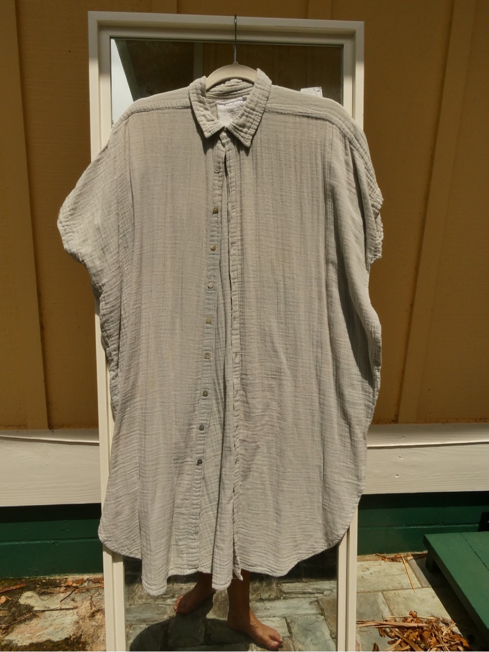 ACACIA Cotton Gauze Botton Down T-Shirt Dress